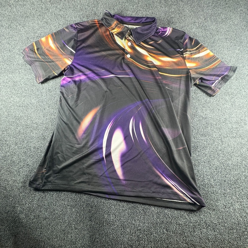 Obnoxious Golf Polo Shirt Mens Medium Black Stretch Performance Moisture Wicking